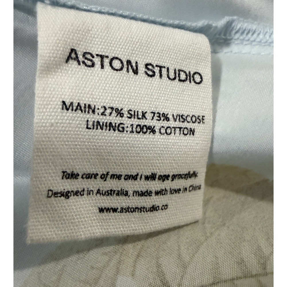 Aston Studio Violet Dress Womens 2 Silky Babydoll Floral Pastel Pink Blue - Picture 9 of 10
